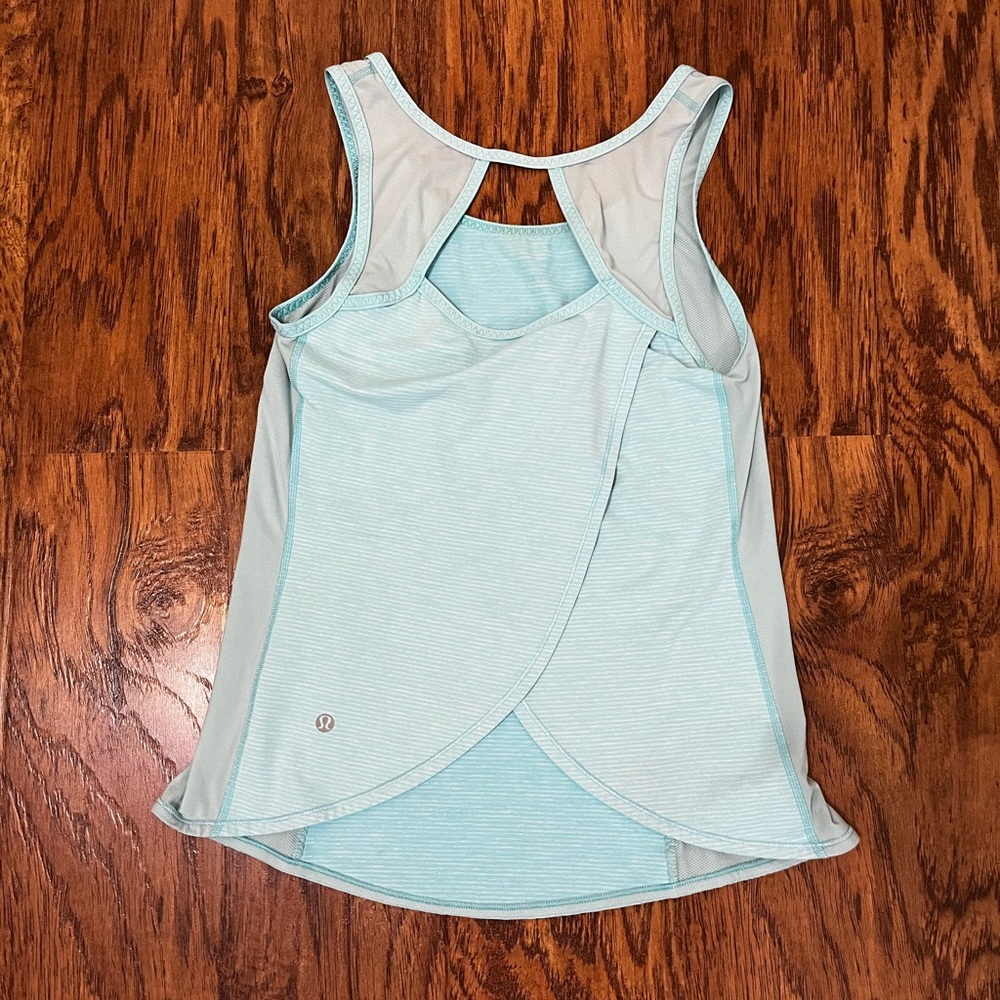 Lululemon Speed Blue Open Back Tank Top Size 6